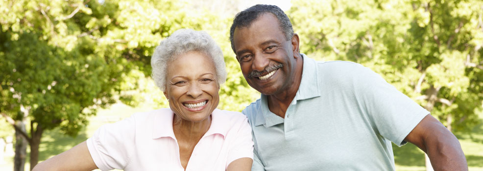 Senior couple cycling