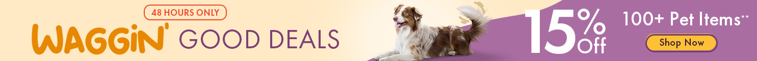 Get 15% Off 100+ Pet Items** on Pet Wagging Good Deals