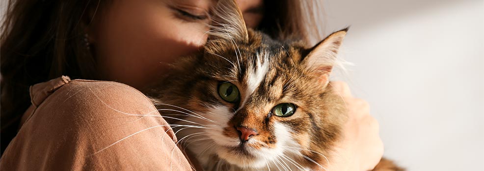 Woman and cat.