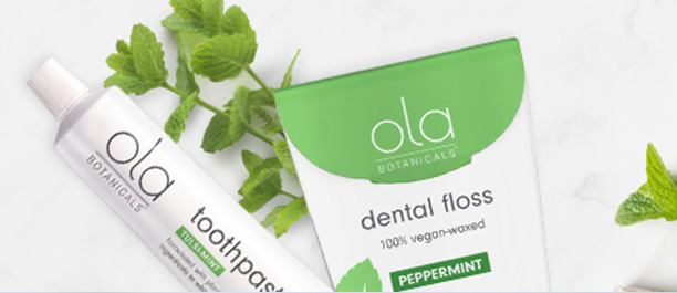 Ola Botanicals&reg; Tulsi-Mint Toothpaste and Peppermint Dental Floss