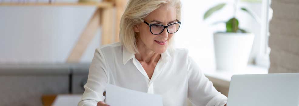 Woman in front of laptop