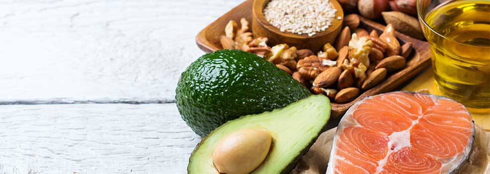 Avocado, salmon, pumpkin seed and nuts