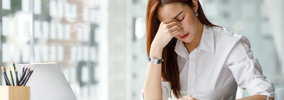 woman stressed while working