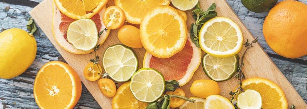 Slices of citrus fruits.
