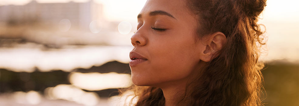 Woman meditating
