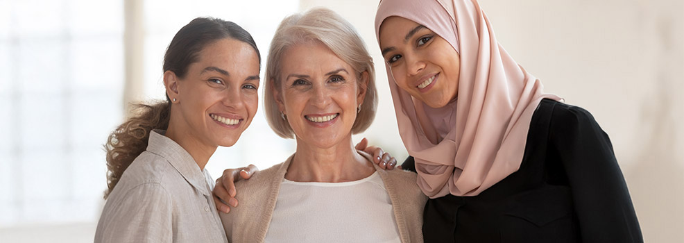 happy diverse women