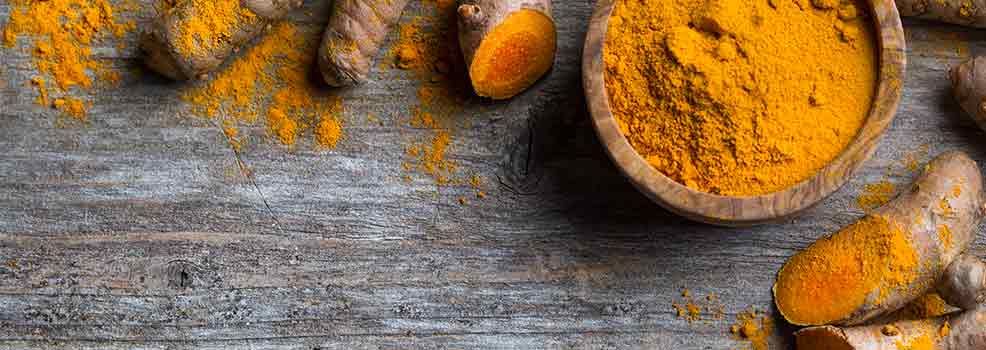 Turmeric and curcumin powder.