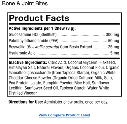 Bone & Joint Bites Label