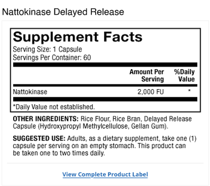 Nattokinase Label