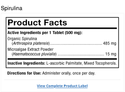 Astaxanthin 90-day supply Product Label