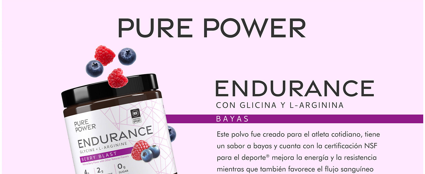 Pure Power Endurance with Glycine + L-Arginine - Berry Blast