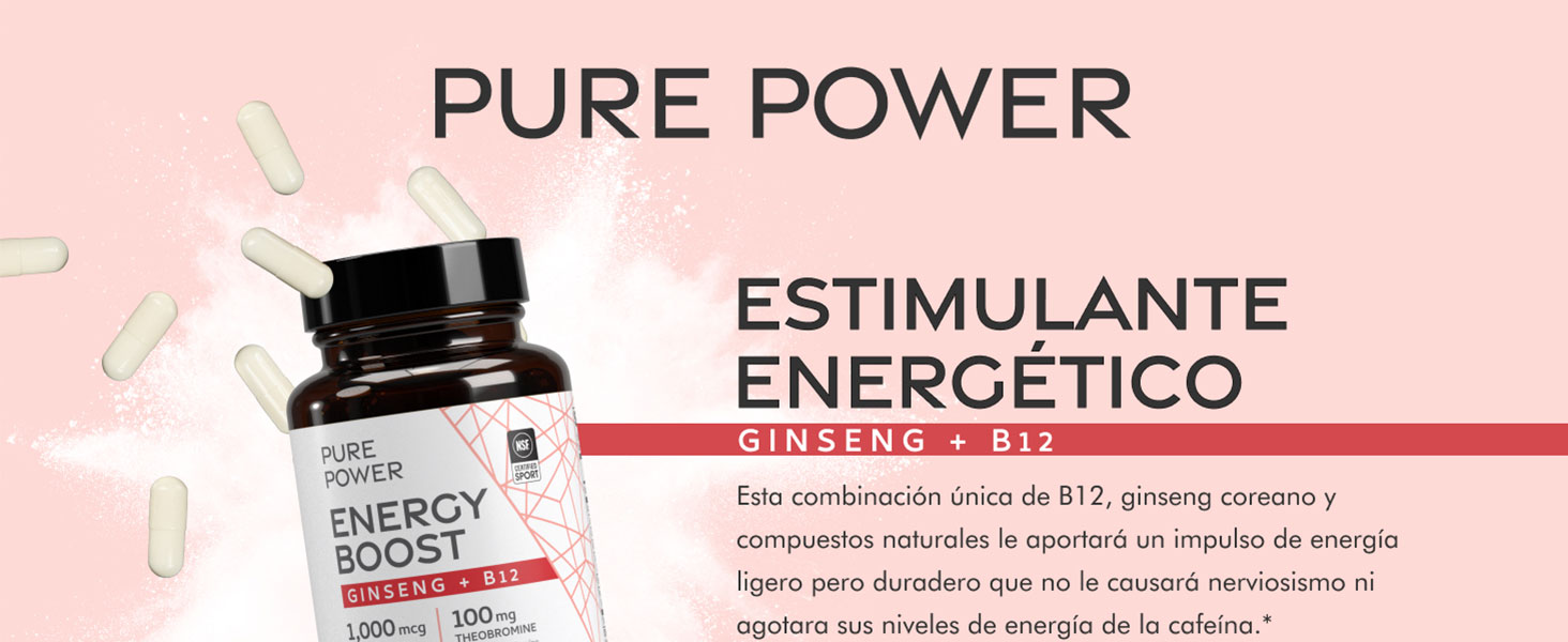 Pure Power Energy Boost with Ginseng + B12