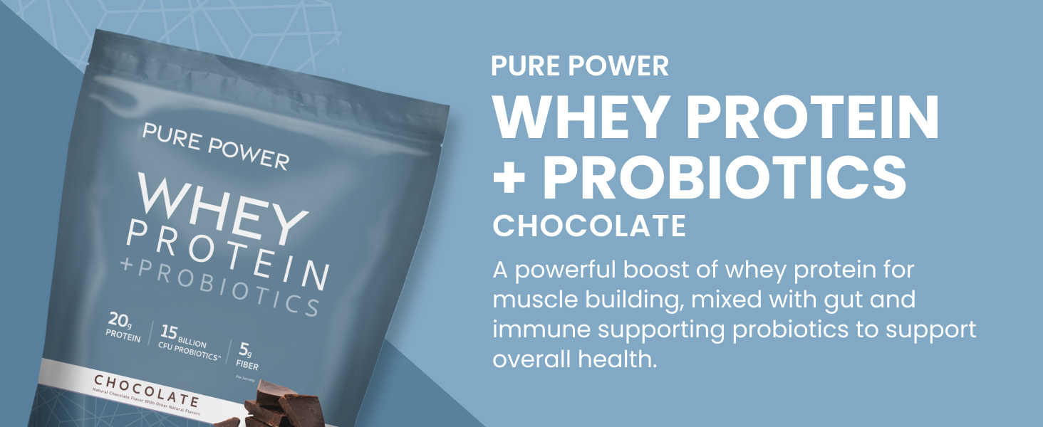 Pure Power Whey Protein + Probiotics - Chocolate