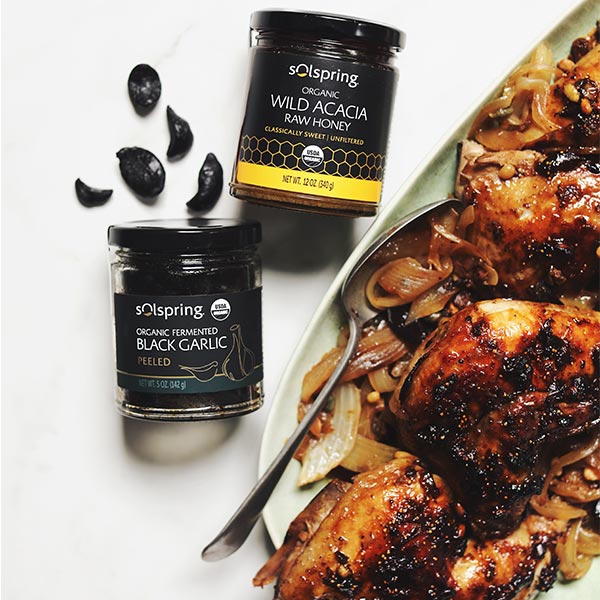 Black Garlic Agrodolce Chicken