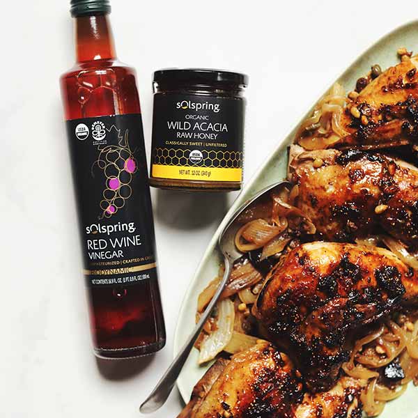 Black Garlic Agrodolce Chicken