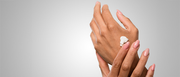 Applying hand balm