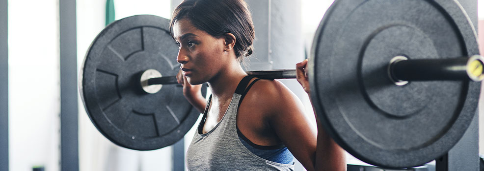 Woman lifting weights