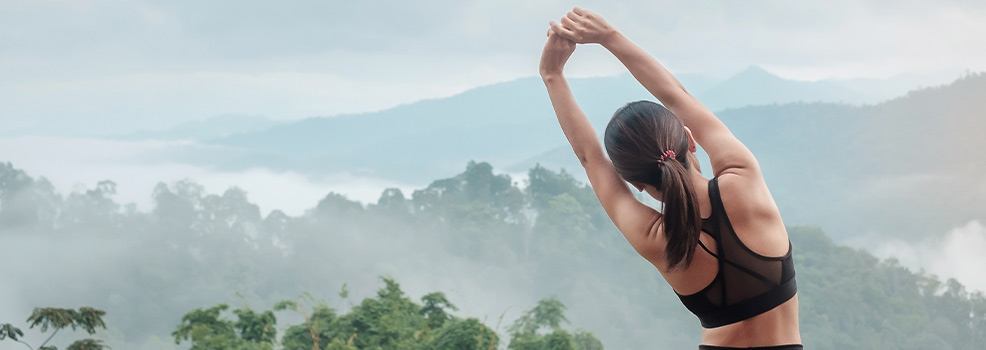 Woman stretching