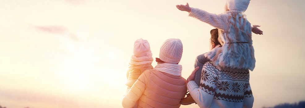 Familia al atardecer