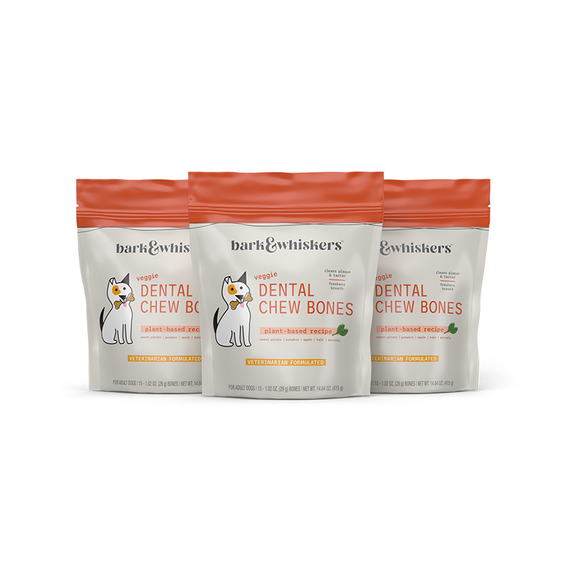 Bark & Whiskers® Veggie Dental Chew Bones (14.64 oz.): 3 Bags